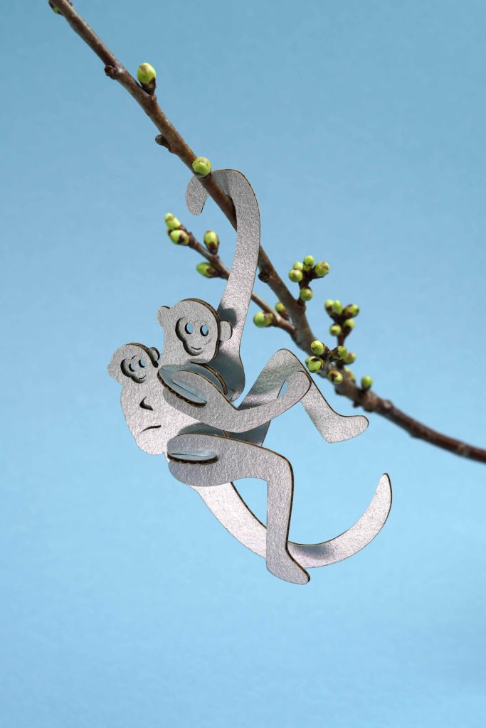 Assembli Sliceform Monkey silver