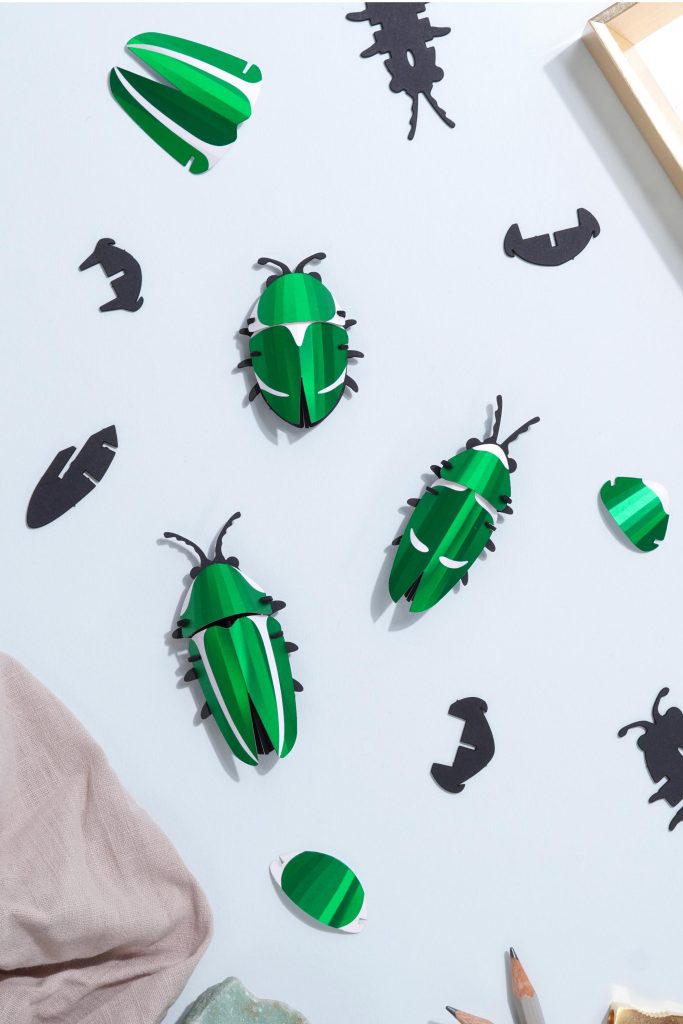 Assembli-Jewel-beetles-green-topdown set of 3