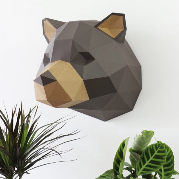 3D Papieren Grizzly | DIY Muurdecoratie | Assembli