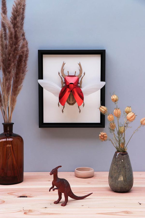 Assembli 3D Paper Stag Beetle Premium ruby red