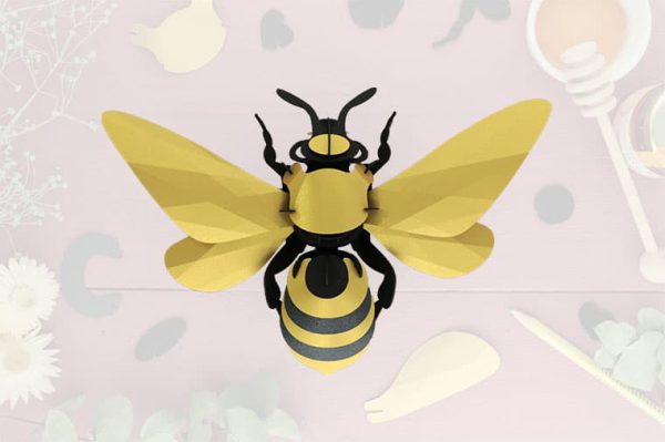 3D Papieren Grote Honingbij | DIY Muurdecoratie | Assembli