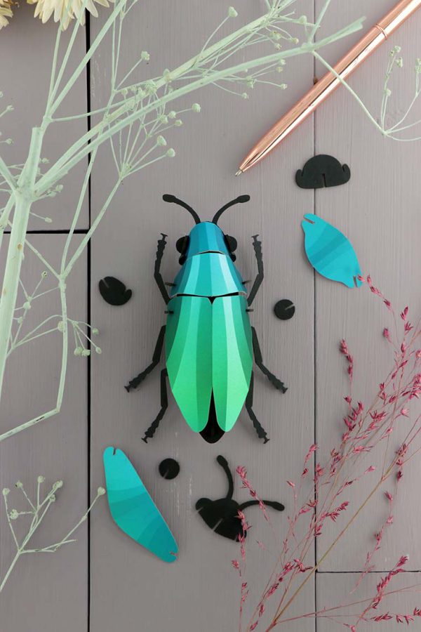 Insecte Scarabée Bijou en papier | DIY Décoration d'Intérieur| Assembli