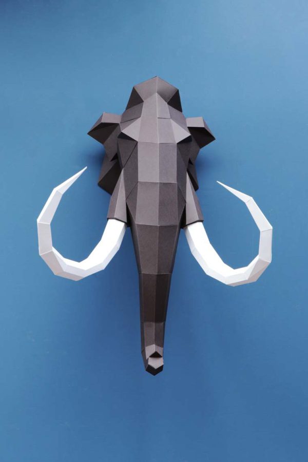 Tête de Mammouth en papier 3D | Décoration Murale | Assembli