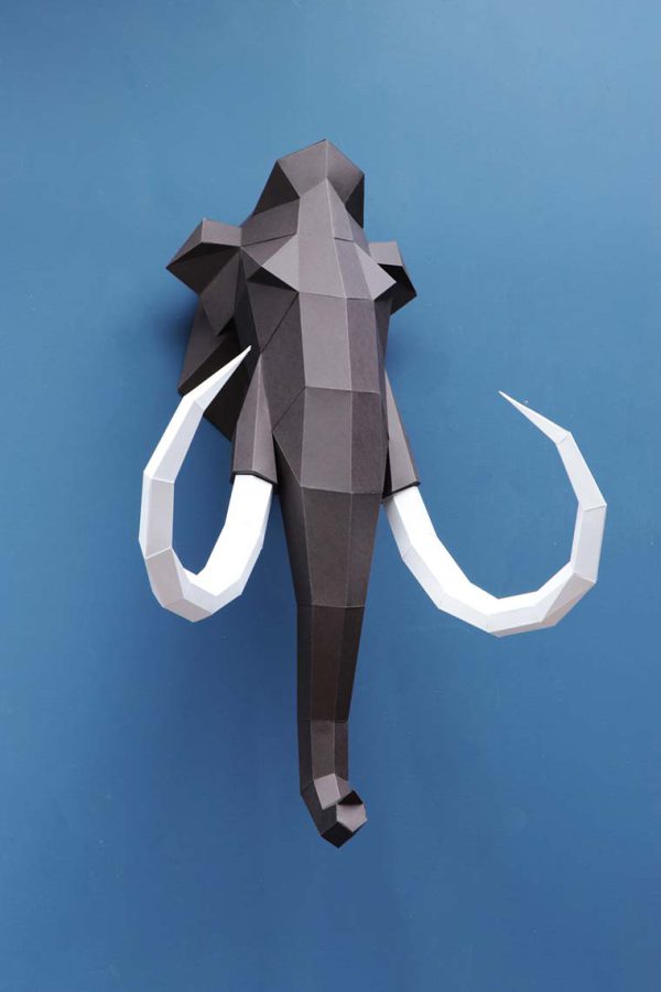 Tête de Mammouth en papier 3D | Décoration Murale | Assembli