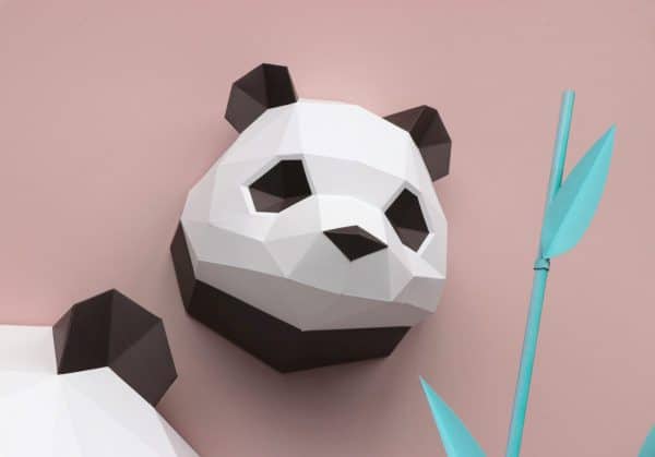 3D Papieren Baby Panda | DIY Muurdecoratie | Assembli