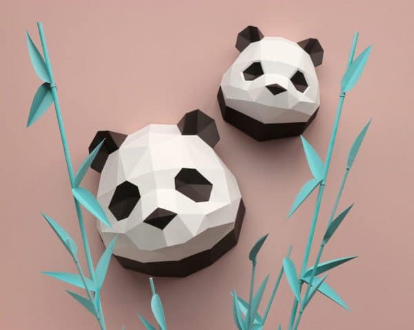 3D Papieren Baby Panda | DIY Muurdecoratie | Assembli