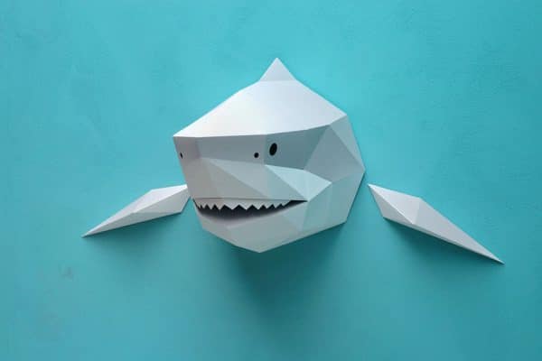 3D Papieren Haai | DIY Muurdecoratie | Assembli