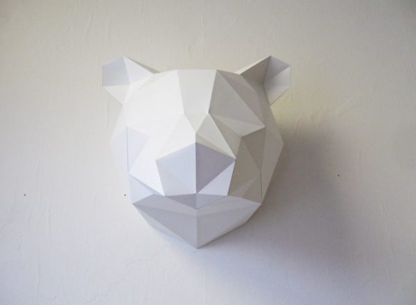 Assembli 3D Paper Bear - white