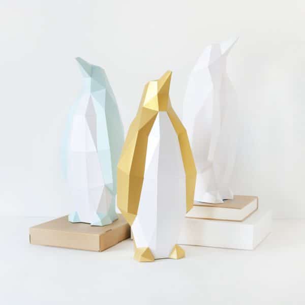 3D Papier Pinguin Bausatz | DIY Innendekoration | Assembli