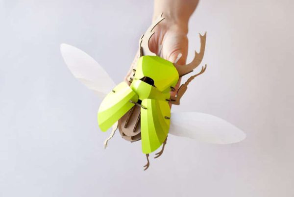 3D Papieren Vliegend Hert Kever Premium | Insecten | Assembli