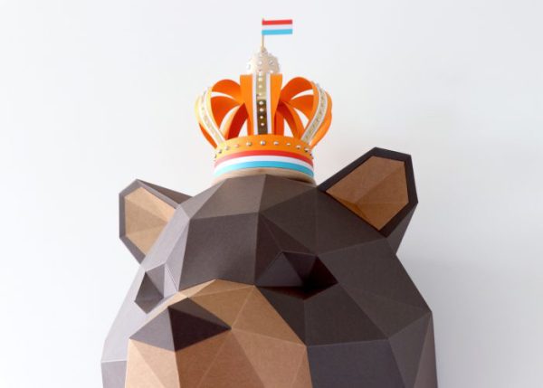 3D Papier Grizzly | DIY Wanddekoration | Assembli