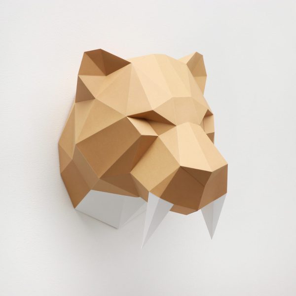 Tigre de sabre en Papier 3D | DIY Décoration Murale | Assembli