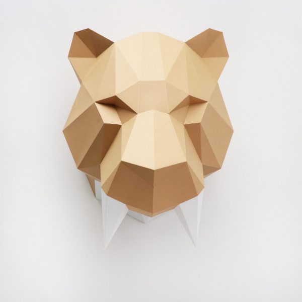 Tigre de sabre en Papier 3D | DIY Décoration Murale | Assembli