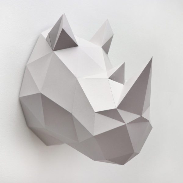 Rhinocéros en papier 3D | DIY Décoration Murale | Assembli