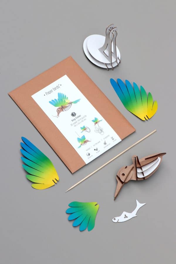 3D Papieren IJsvogel | DIY Interieurdecoratie | Assembli
