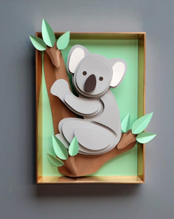 Modèle Koala 3D en papier | DIY Modèle PDF | Assembli