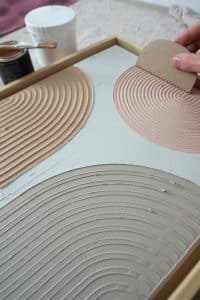 wall art with DIY textured canvas toolkit